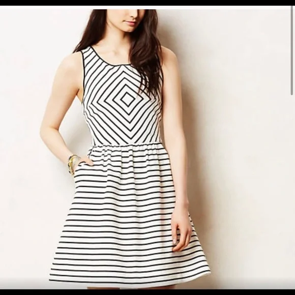 anthropologie maeve black and white dress BALYKINA SELENE DRESS IN Black main image 1